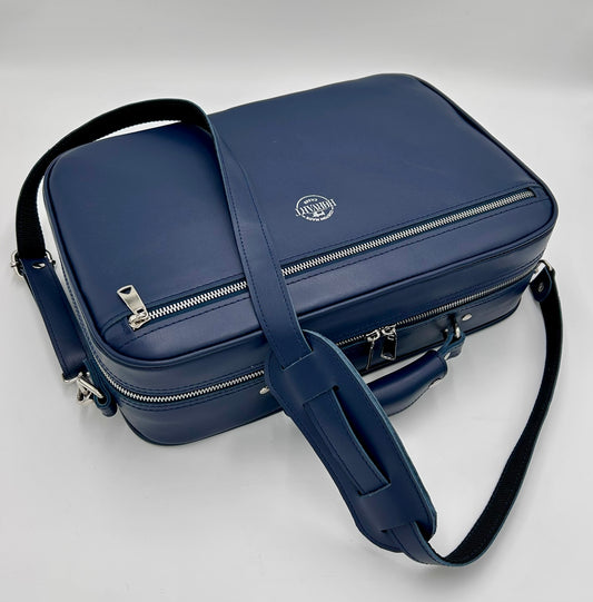 Tárogató single case - Navy blue genuine Leather
