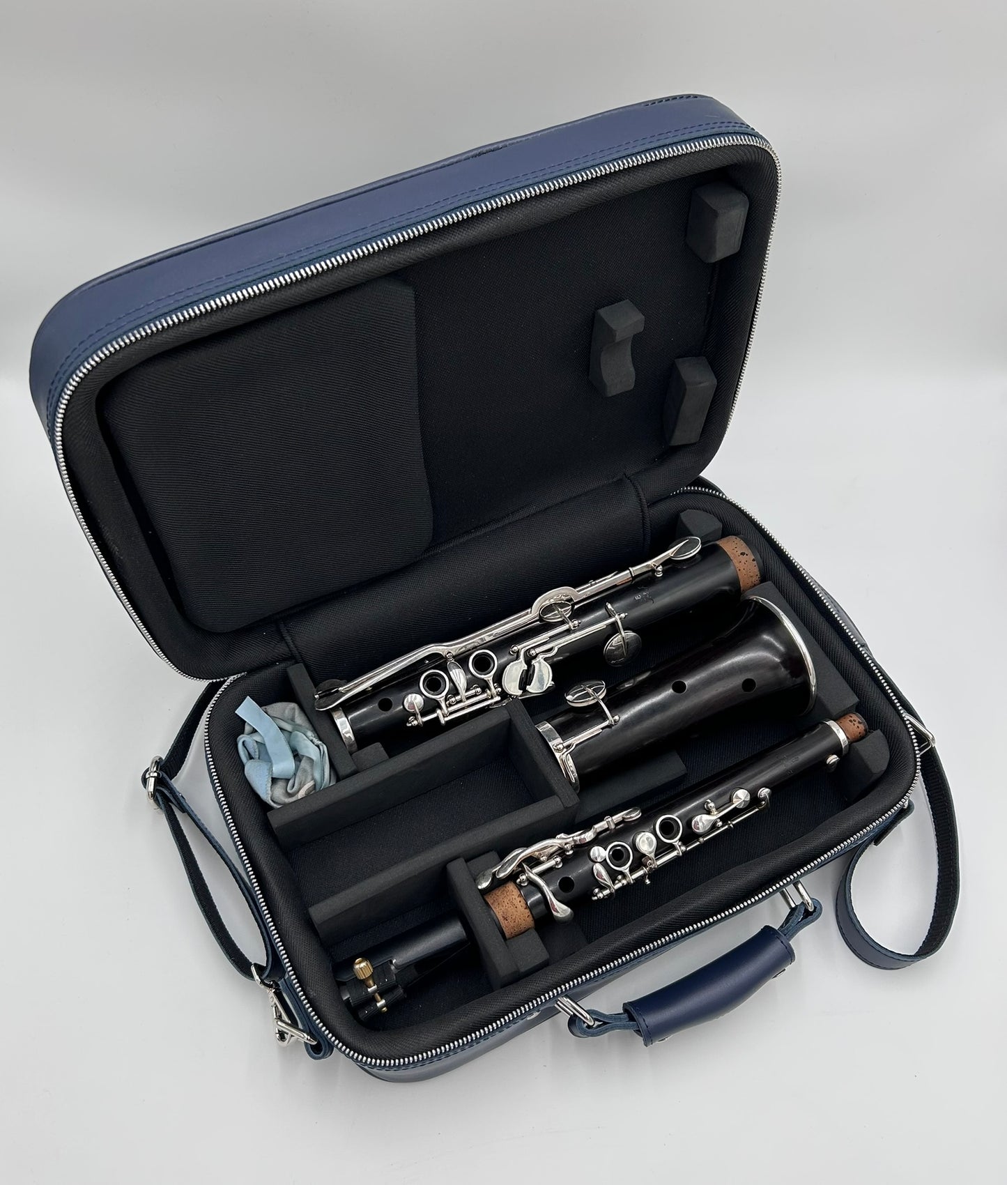 Tárogató single case - Navy blue genuine Leather