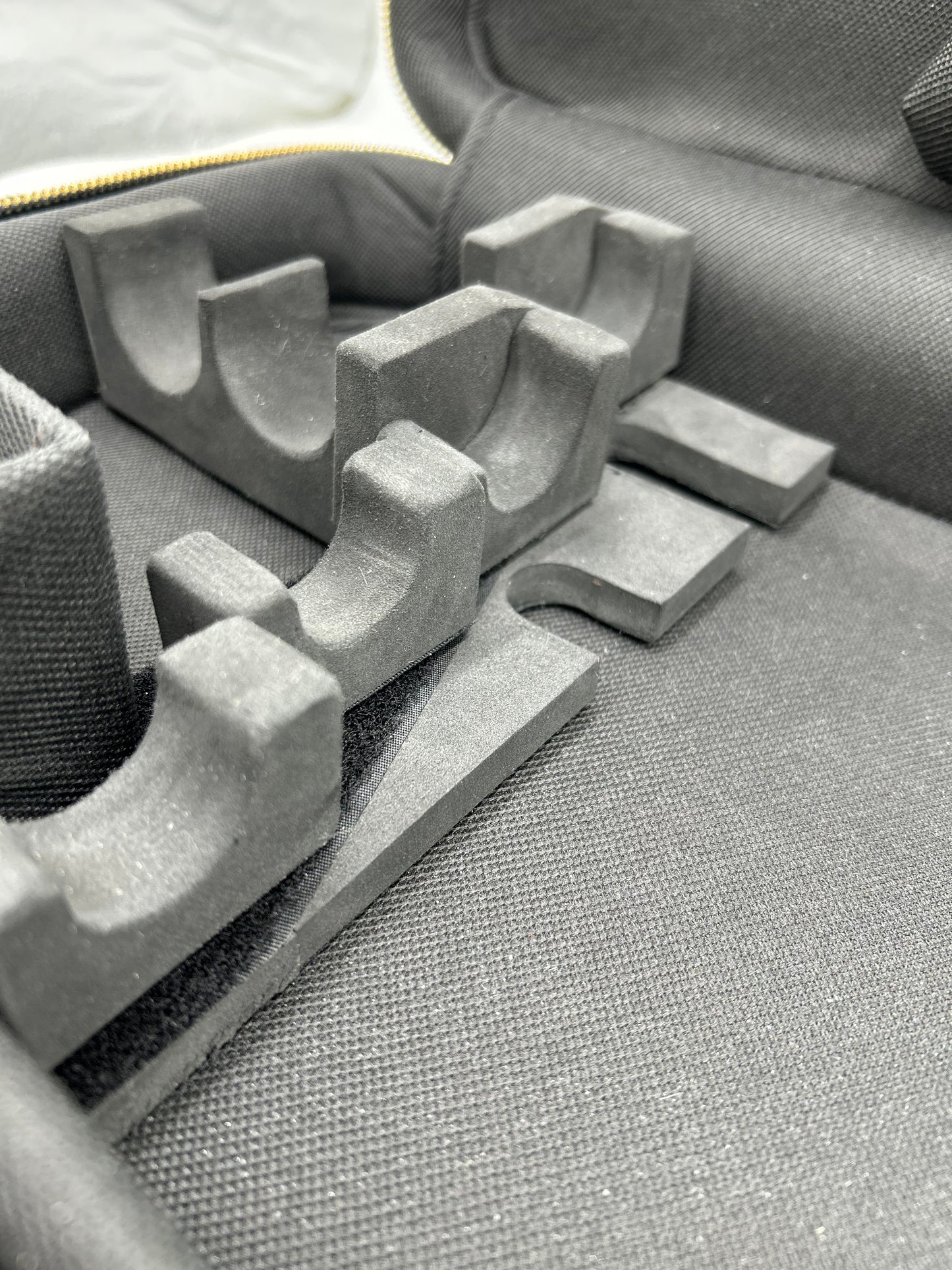 Double Case for 2 clarinets - Navy blue genuine italian leather with gold toned logo and zipper