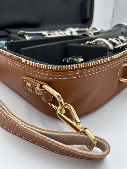 Tárogató single case - Light brown "Veg-tanned" Genuine Leather